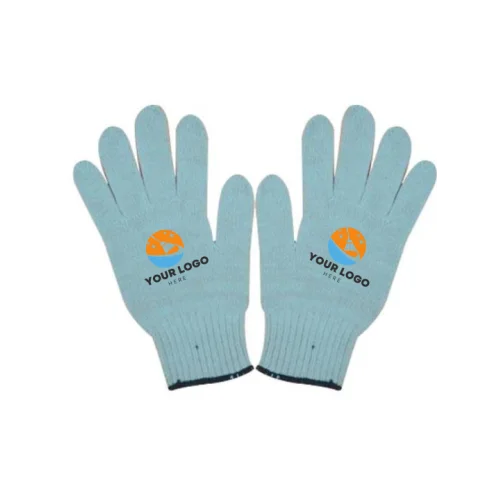 Custom Logo Work Gloves – Sky Blue Comfort Fit